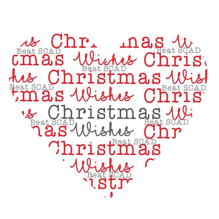 Seasonal heart Christmas card