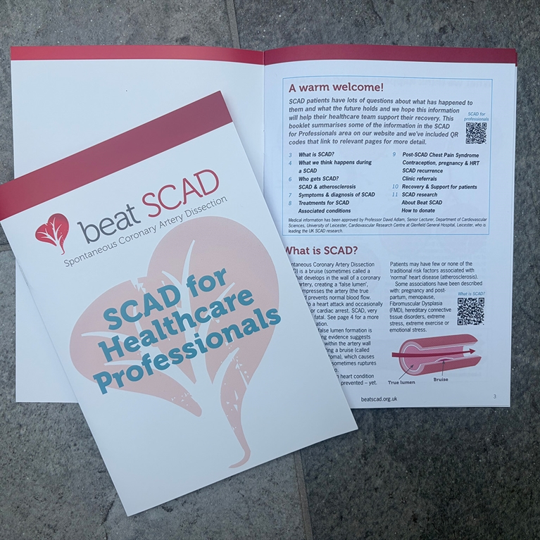 SCAD for healthcare professionals booklet